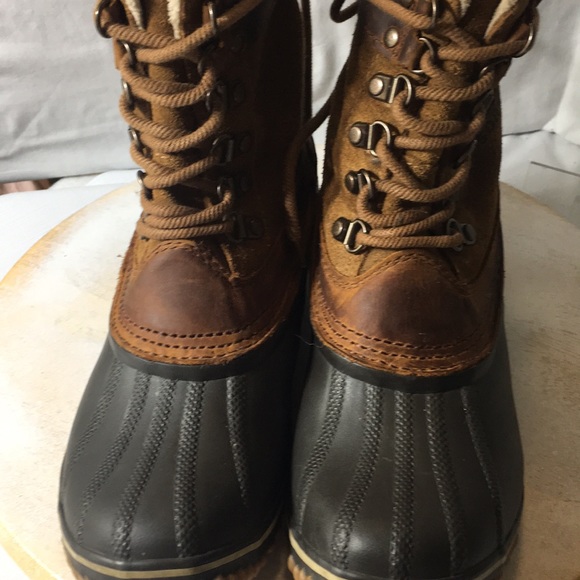 Sorel womens winter duck boot whiskey suede/brown rubber size 7 - Picture 5 of 9